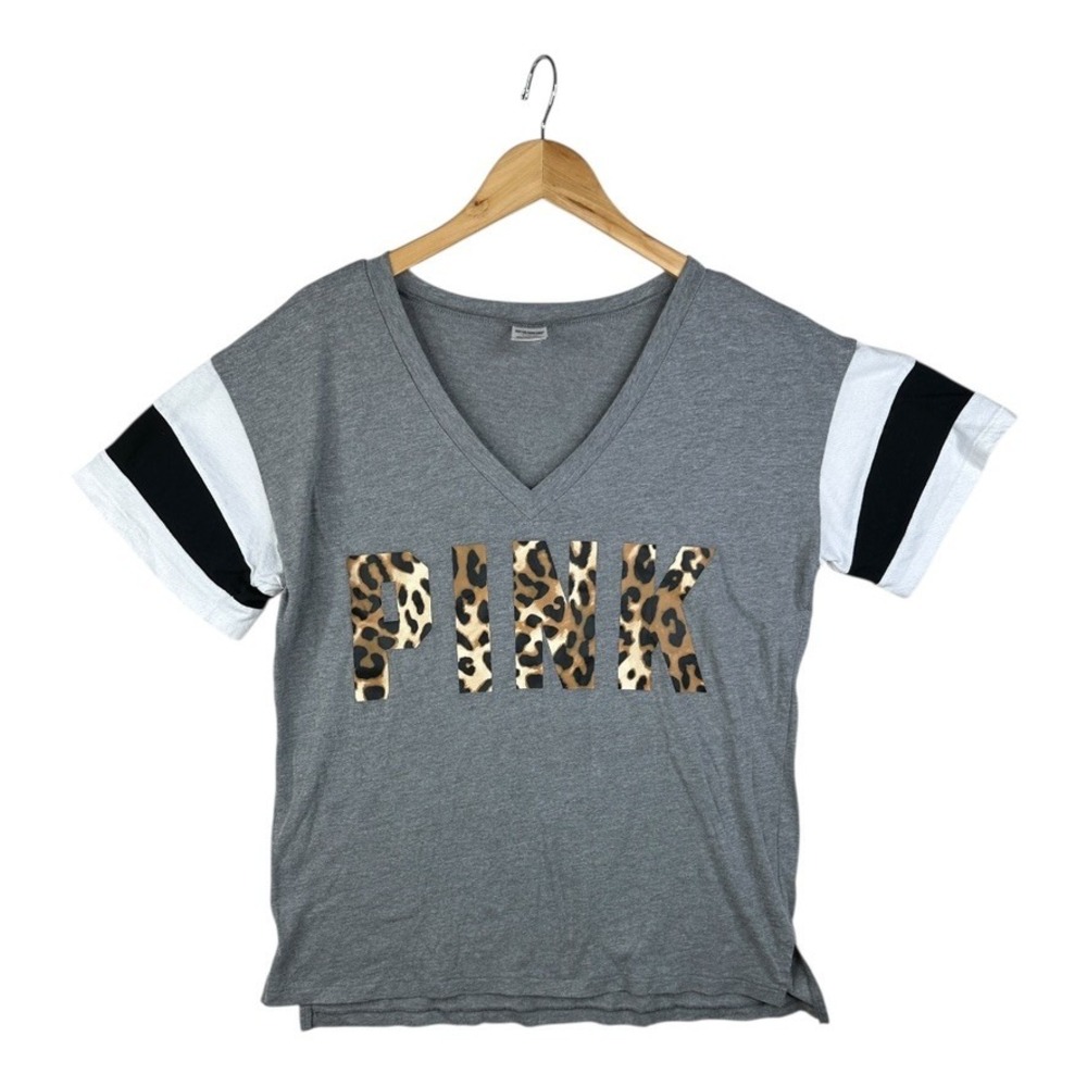 PINK VS Gray V Neck Shirt size M